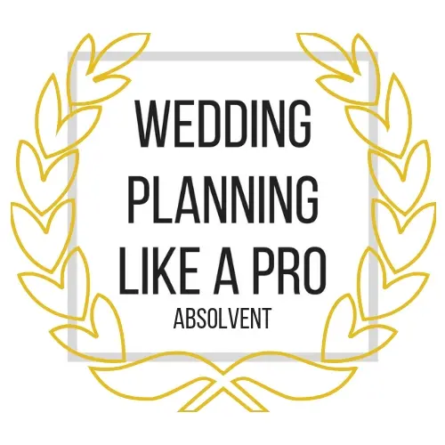 Auszeichnung Wedding planner like a pro – empfohlene Hochzeitsplanerin für moderne Hochzeiten